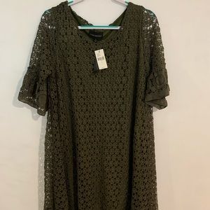 Lane Bryant Green Lace Dress Size 16